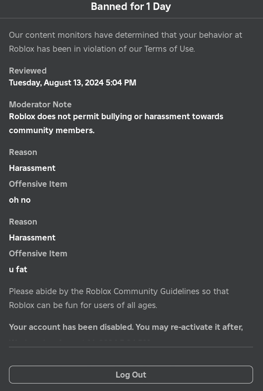 Skelevus's tweet photo. @Roblox this is the SECOND TIME I've been falsely banned instantly by roblox. Meanwhile the dude who reported me for replying to him "u fat" after he said "U FÁTÄŠŚ" which didn't censor because he used diacritics, ISN'T BANNED. #ROBLOX https://t.co/FX0Za8dWdb