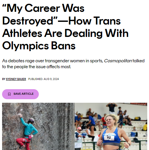Serena_Partrick's tweet photo. It is not women's problem that these men are not good enough to compete against other men.

The female category is not a back up plan for mediocre males. https://t.co/SsDzacrYTV