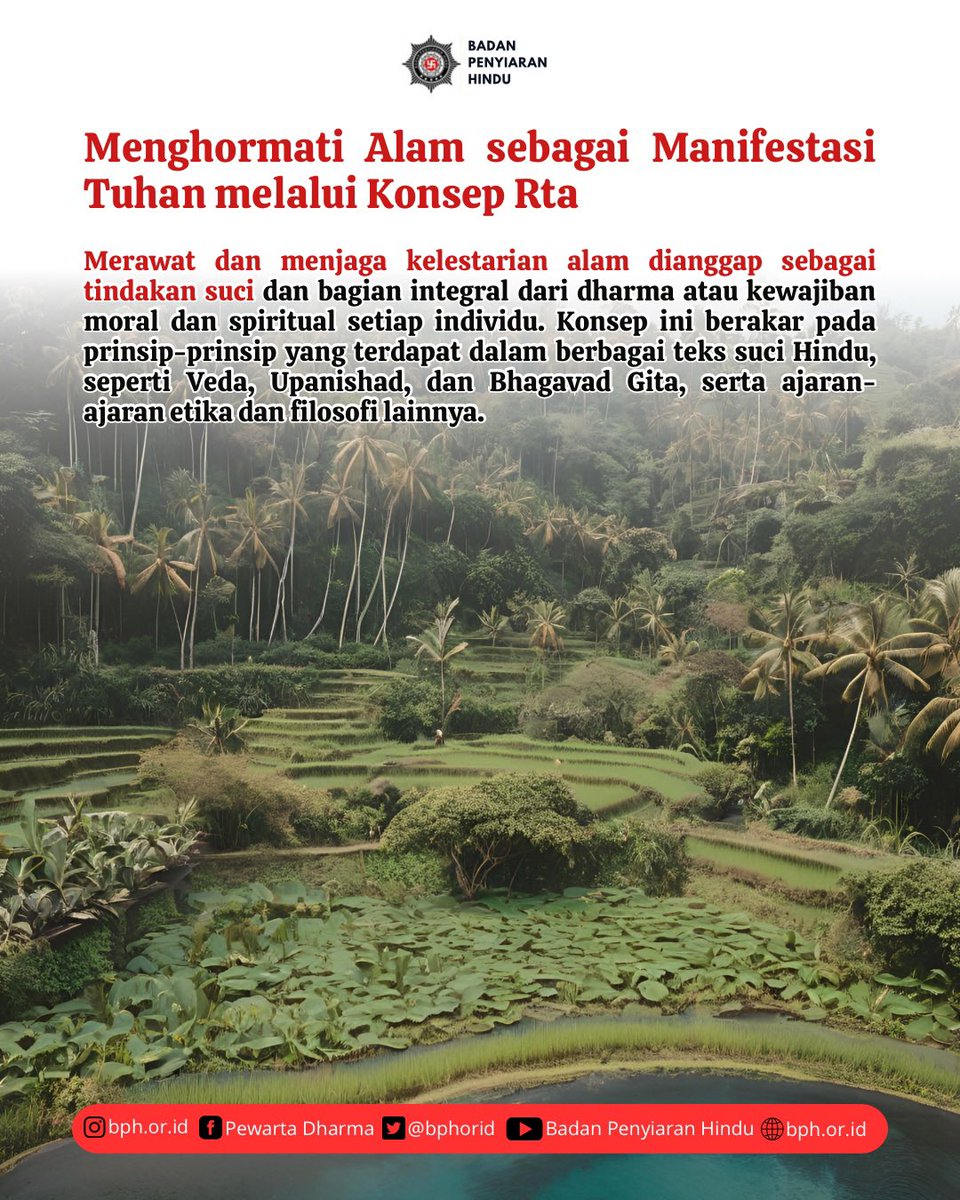 bphorid's tweet photo. #SobatSiarHindu

Tahu kah kalian, bahwa Hindu menganggap alam semesta adalah tubuh Tuhan, yang mana manusia dan alam semesta adalah bagian dari-Nya. Oleh sebab itu menjaga alam adalah menjaga diri sendiri. 

#siarhindu 
#penyiaranhindu
#hindudharma
#Jagaalambersama
#TriHitaKarana https://t.co/nicqziw0W3