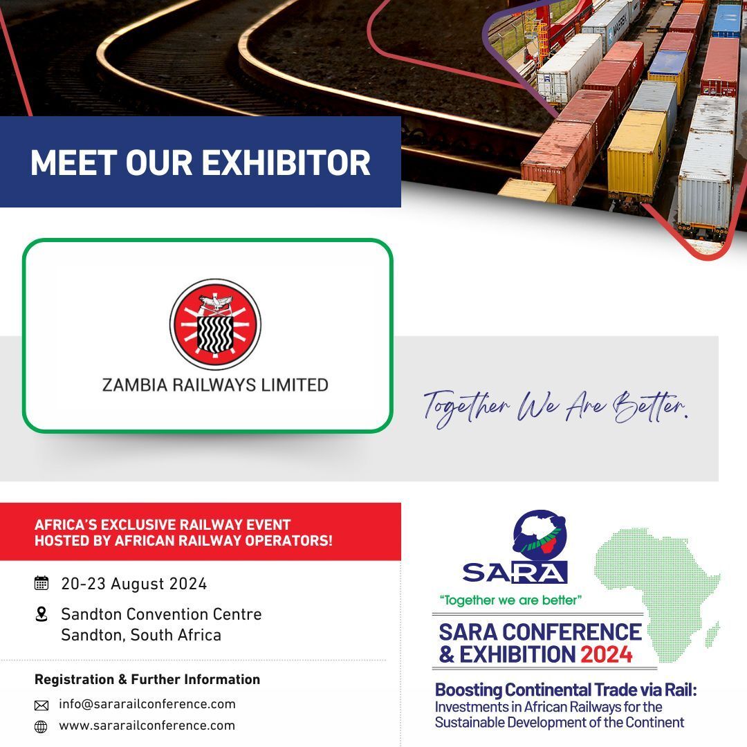 SARA RAIL CONFERENCE & EXHIBITION (@sararail_org) on Twitter photo We’re excited to welcome #Zambia Railways Limited to #SARA2024, 20-23 Aug! ZRL is set to modernise its #rail network, boosting Zambia’s growth and regional trade. Don’t miss out on supporting their initiatives—secure your ticket today: sararailconference.com/eoi/
#mining <a href="/zrailways/">Zambia Railways</a> We’re excited to welcome #Zambia Railways Limited to #SARA2024, 20-23 Aug! ZRL is set to modernise its #rail network, boosting Zambia’s growth and regional trade. Don’t miss out on supporting their initiatives—secure your ticket today: sararailconference.com/eoi/
#mining <a href="/zrailways/">Zambia Railways</a>