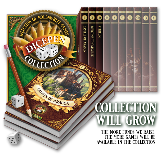 Back DicePen Collection now - it is our selection of compact Roll and Write games that offer a vast array of mechanics and themes.

Collection will grow: the more funds raised, the more games will be added! It may have up to 10 games! Check it now here:
kickstarter.com/projects/dicep…