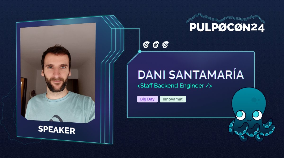 Pulpo Con 🐙 18, 19 y 20 septiembre 2025 (@phpulpocon) on Twitter photo Continuamos con el rock'n'roll. Porque la #pulpoCon24 de este año es como los carteles de los grandes festivales: Hasta arriba de 🌟🌟. Y llega el turno de otro grande. Developer, coach, mentor... todo se le queda pequeño a este gran filósofo del código: 👋 <a href="/dsantaka/">Dani Santamaría</a> 👇(1/4) Continuamos con el rock'n'roll. Porque la #pulpoCon24 de este año es como los carteles de los grandes festivales: Hasta arriba de 🌟🌟. Y llega el turno de otro grande. Developer, coach, mentor... todo se le queda pequeño a este gran filósofo del código: 👋 <a href="/dsantaka/">Dani Santamaría</a> 👇(1/4)