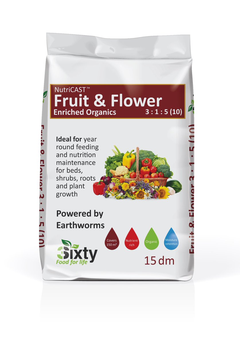 Fruit &amp; Flower
Ideal for year round feeding and nutrition maintenance for beds, shrubs, roots and plant growth.
 
- Steady and rapid nutrient release,
- Organic matter with high nutrient content,
- Enhance productivity while promoting ecological balance. 

Powered by Earthworms