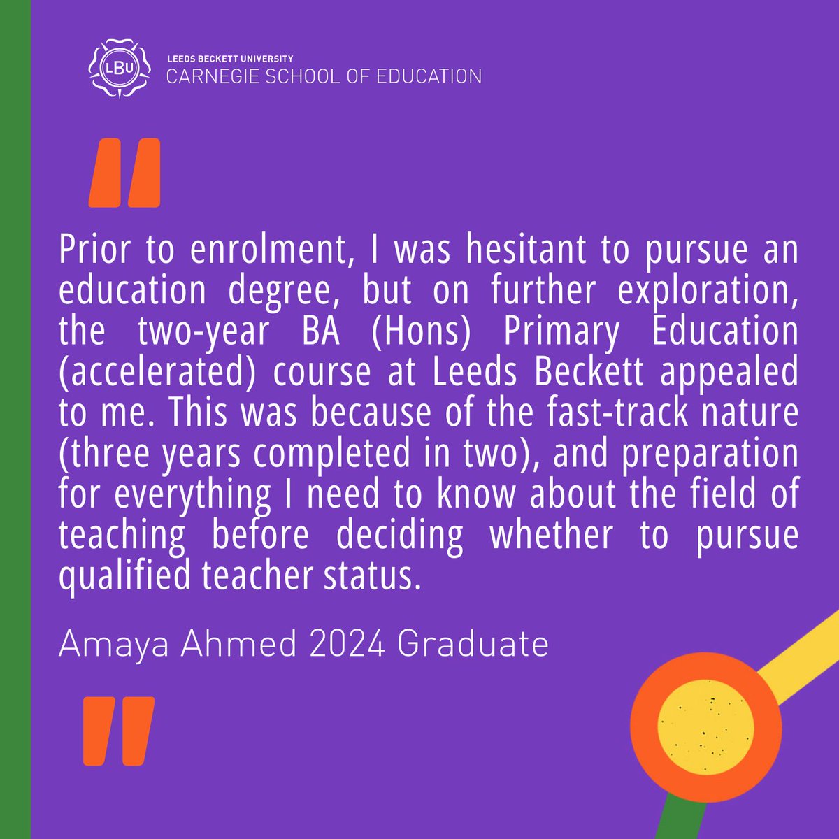 Read Amaya's story about her journey on the BA (Hons) Primary Education (Accelerated) Degree: ow.ly/ozcx50SWtYcApp… through Clearing here: ow.ly/EOrf50SWtYb