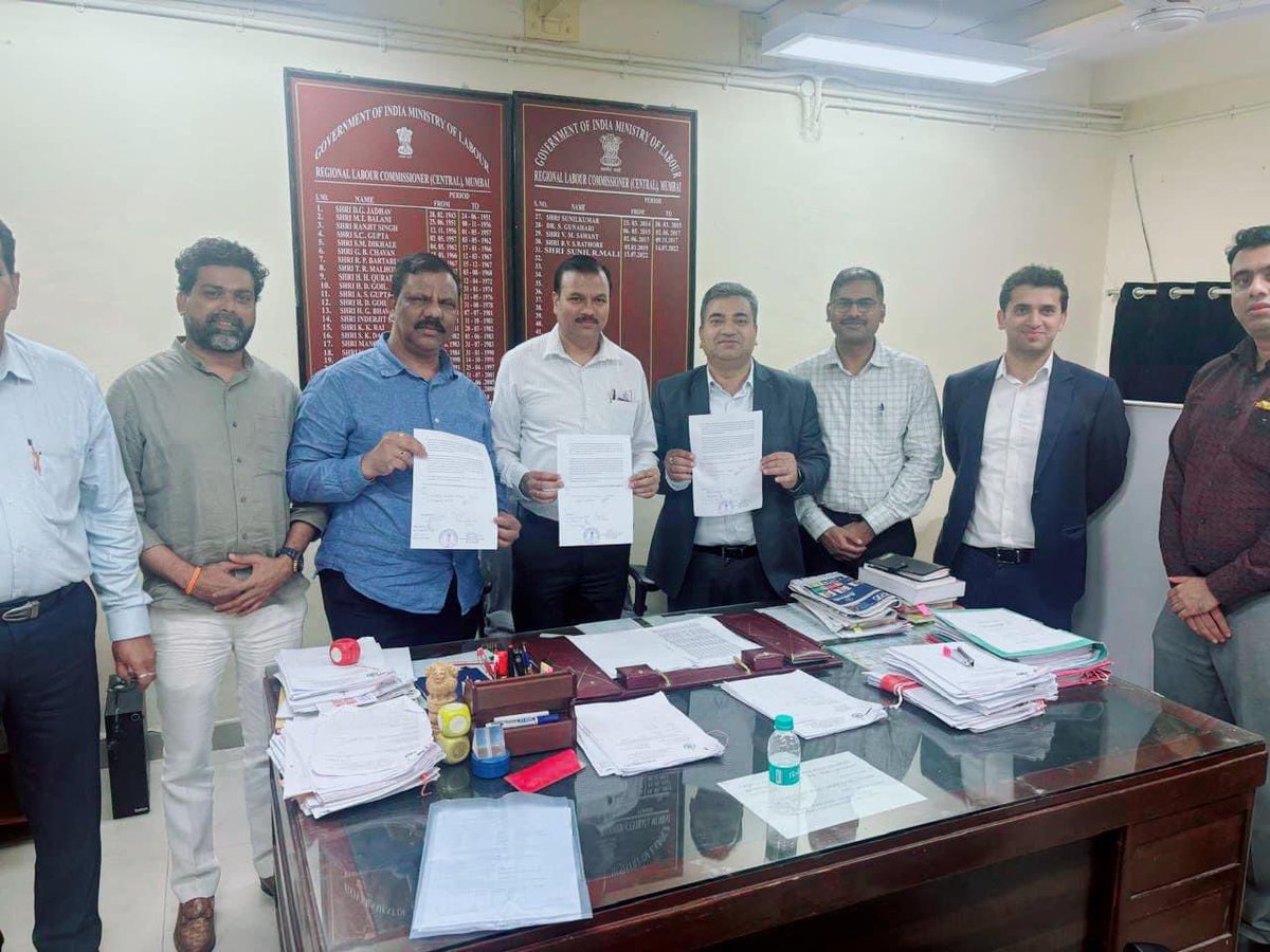A Settlement is signed before RLC( C) Mumbai  between the management of Agile Airport Services Pvt Ltd and Bhartiya Kamgar Sena on following major terms:

1.Reinstating two employees with continuity of service and all consequential benefits .
2. Resuming duties of 17 employees
