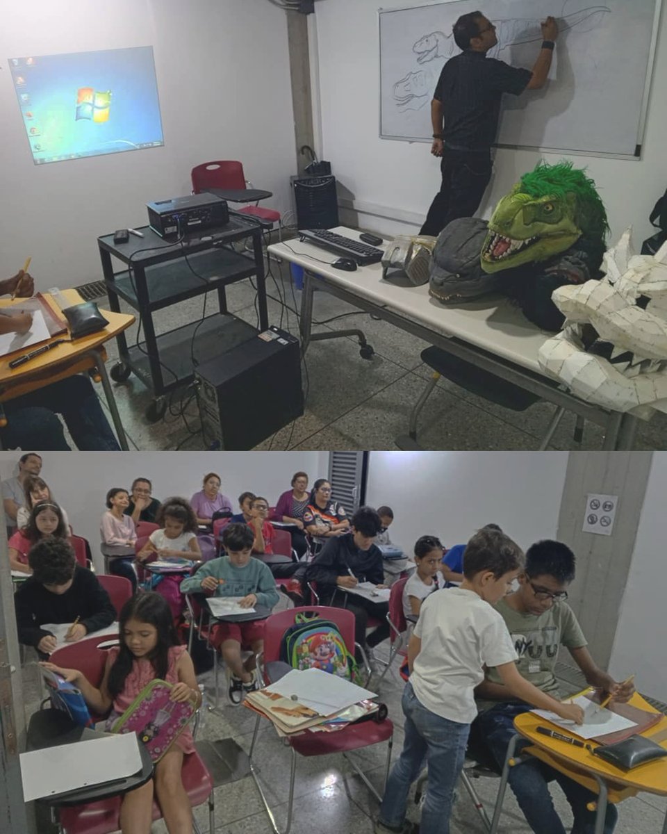 disfrasaurio's tweet photo. Y así arrancamos el curso “Recreando dinosaurios y otros animales prehistóricos” el pasado sábado 10 de agosto en la Biblioteca Los Palos Grandes del Municipio Chacao [https://t.co/4x0Tt6RFE8] https://t.co/CPe5PGPztu
