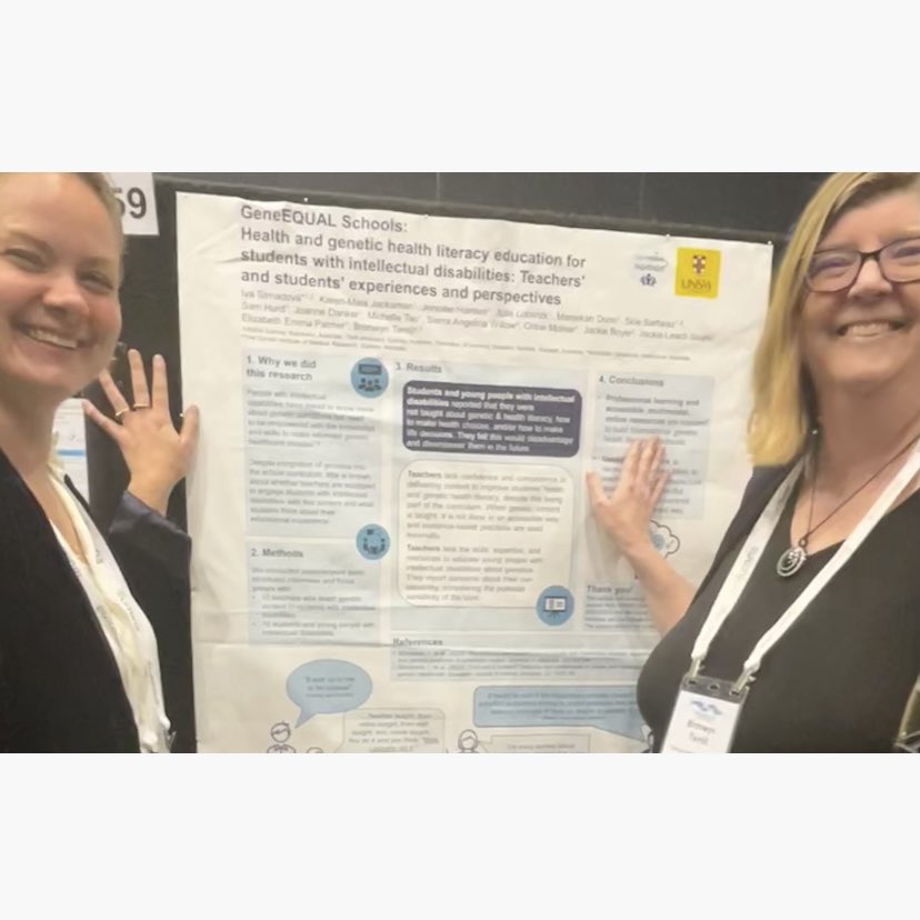 GeneEQUAL (@geneequal) on Twitter photo GeneEQUAL attended #HGSA2024 & shared their recent studies about health & genetic education for students with intellectual disabilities from teachers’ & students’ experiences & perspectives <a href="/HGSAAustralasia/">Human Genetics Society of Australasia</a> <a href="/emmagenetics/">(Elizabeth) Emma Palmer (she / her)</a> <a href="/IvaStrnadova/">Iva Strnadova</a> <a href="/bronwynterrill/">Bronwyn Terrill</a> @JackamanKaren GeneEQUAL attended #HGSA2024 & shared their recent studies about health & genetic education for students with intellectual disabilities from teachers’ & students’ experiences & perspectives <a href="/HGSAAustralasia/">Human Genetics Society of Australasia</a> <a href="/emmagenetics/">(Elizabeth) Emma Palmer (she / her)</a> <a href="/IvaStrnadova/">Iva Strnadova</a> <a href="/bronwynterrill/">Bronwyn Terrill</a> @JackamanKaren