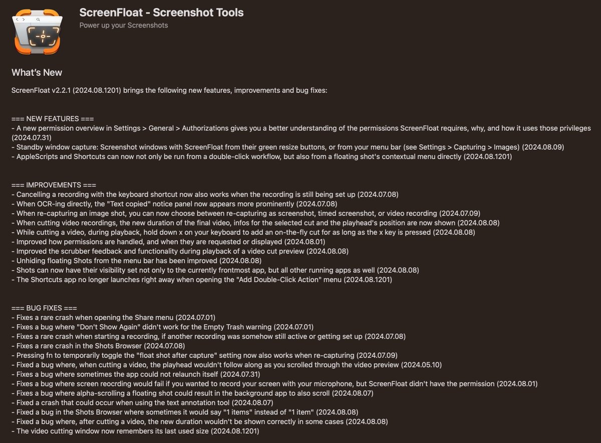 ScreenFloat for Mac tweet media