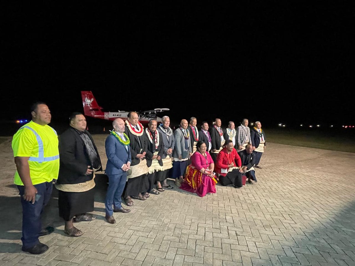 Last night PM <a href="/Huakavameiliku/">Siaosi Sovaleni - Huakavameiliku</a> and I officially switched on the first runway lights at Salote Pilolevu Airport in Ha’apai. The TOP1.8 million project makes Ha'apai more accessible for Tongan families, tourists and for critical medical evacuations around the clock #Connectivity