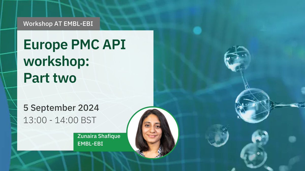 EuropePMC_news's tweet photo. Want to integrate Europe PMC APIs? Join our two-part workshop!

Covering how to: 
🔗 Find biological entities in articles
🔗 Articles IDs with annotation details of cited databases 
🔗 Annotations from supplementary files of the articles 

Register now: https://t.co/J8G42349b9 https://t.co/LEyKrQslsD