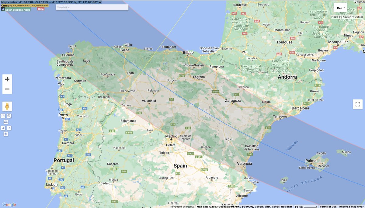 Y tú, desde dónde vas a verlo? 

No te lo pierdas! El 12 de agosto de 2026 el mundo entero estará pendiente del eclipse total de Sol que cruzará nuestro país oscureciendo los cielos. El evento será visible en la zona indicada en el mapa hacia las 20:30h y por no más de 2 min.