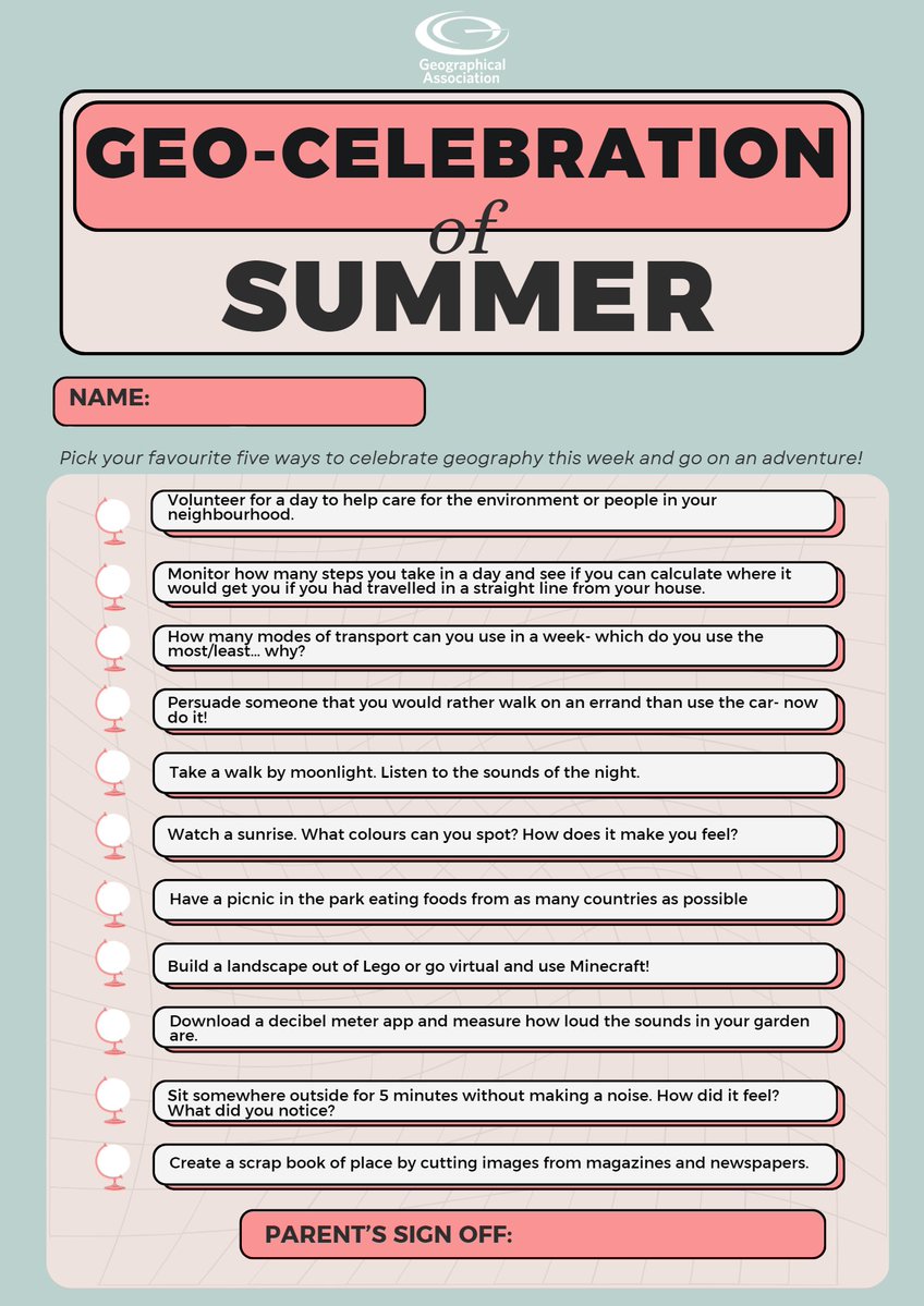 We're smack dab in the summer holidays and if you're dying to give your kids something to do, the GA has a summer list of geo-activities for kids to do for the rest of the break.

Get them out of the house with these activities and get a badge of completion at the end of the