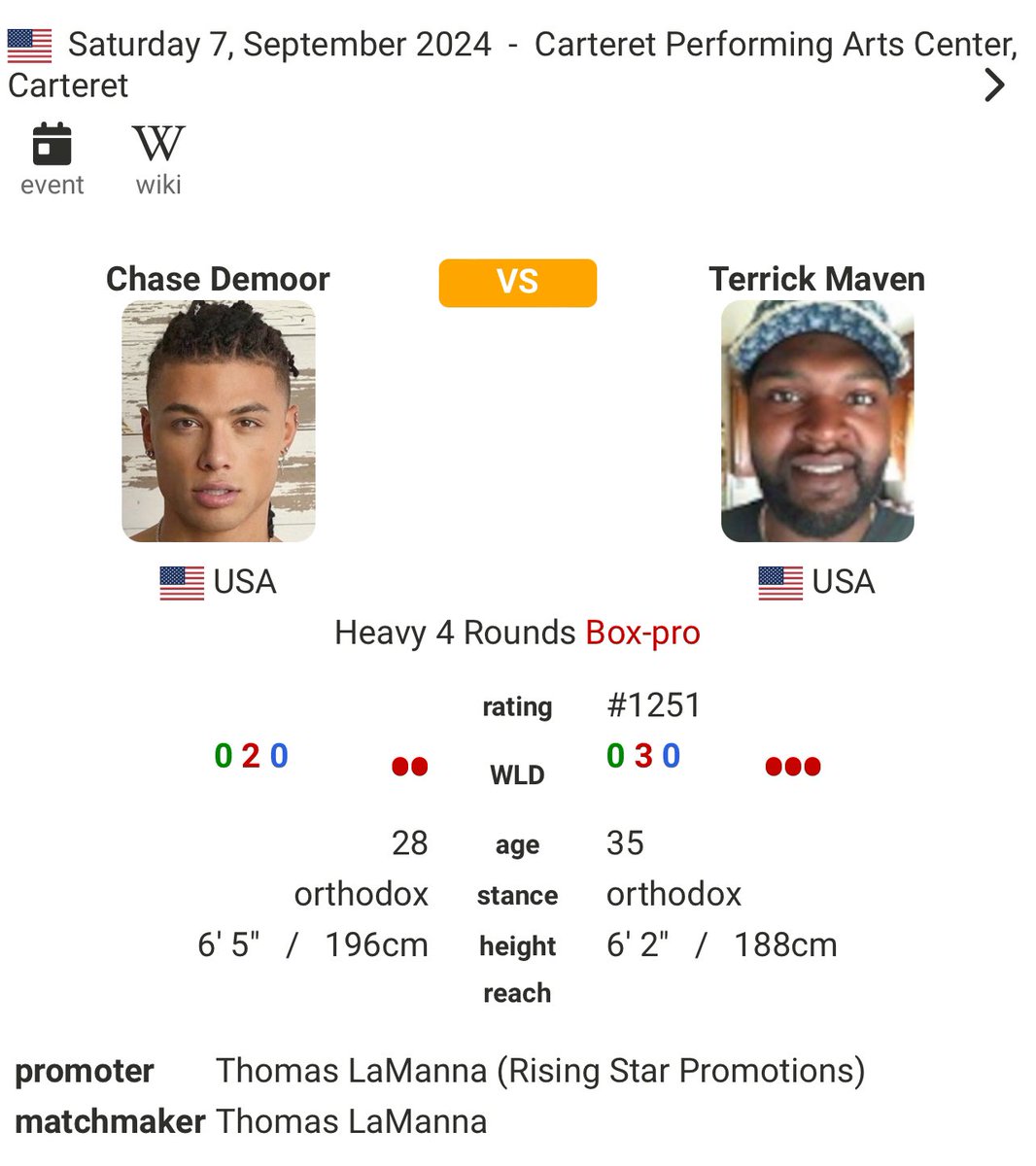 CrossoverBNews's tweet photo. ‼️ Chase DeMoor will face Terrick Maven (0-3) on the September 7th event that’s headlined by Paul Bamba fighting for the NABA cruiserweight title. https://t.co/jgJ5fkAXTg