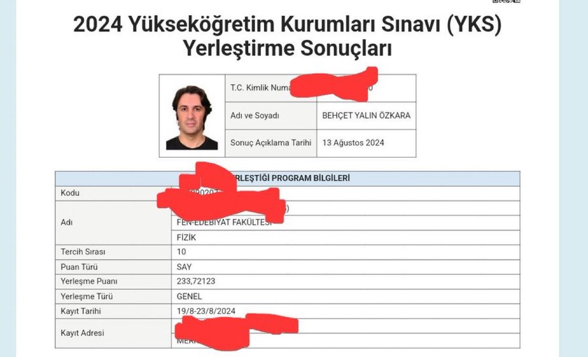 Prof. Dr. Behçet Yalın Özkara, sistemdeki çarpıklığı göstermek için YKS'ye girip EKSİ 1,75 fizik netiyle fizik bölümüne yerleşti.