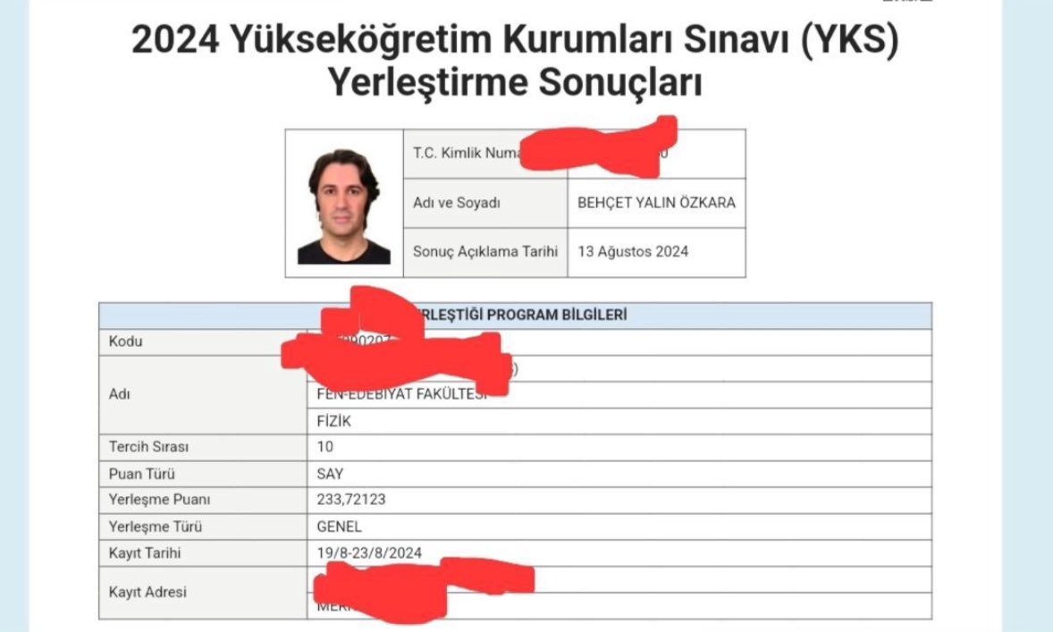 Prof. Dr. Behçet Yalın Özkara, sınav sistemindeki yanlışı göstermek için girdiği YKS'de, -1.75 fizik netiyle fizik bölümüne yerleşti.