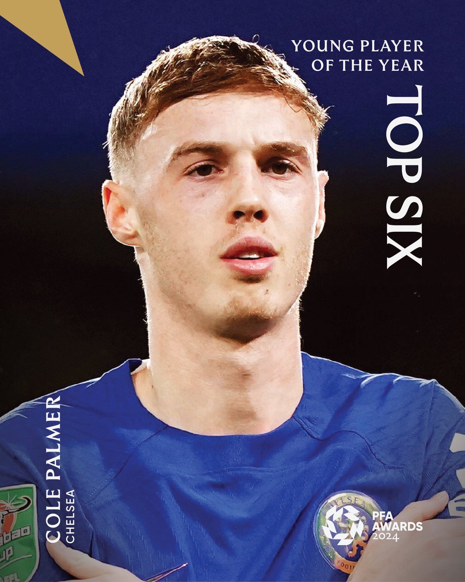 PFA's tweet photo. What a season for Cole Palmer 🥶

The players have voted him in the Top Six for the PFA Young Player of the Year AND PFA Players’ Player of the Year 👏🏆 https://t.co/AawAevmpAC