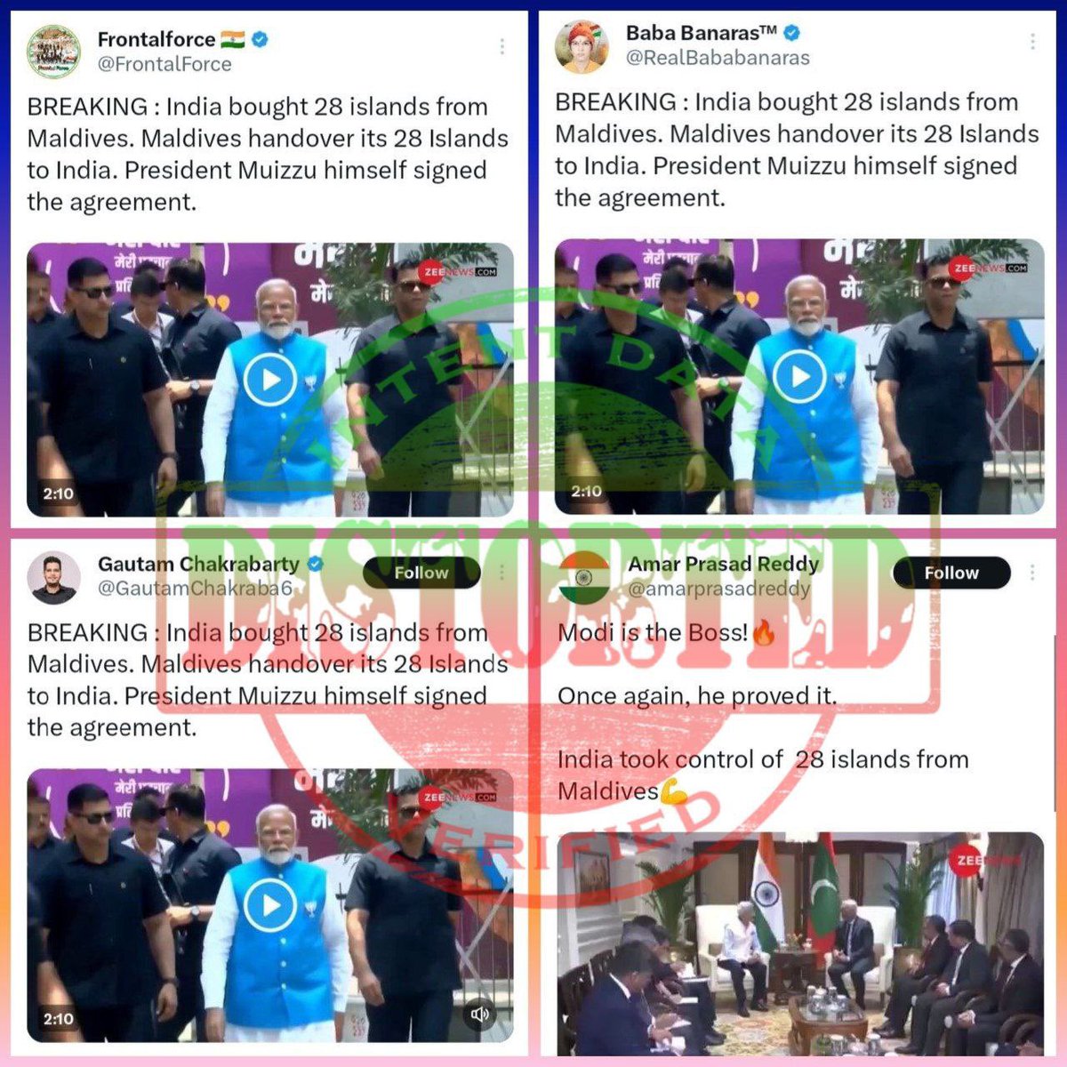 sidd_sharma01's tweet photo. India have been handed over 28 Islands of Maldives to manage #Gutter & #Sewage on those Islands (Forte of #GutterGasKing) ๐
And no we havenโt bought 28 Islands from #Maldives as is being propagated by the #GBs & #Jhingurs https://t.co/eQ1p7yCzmF