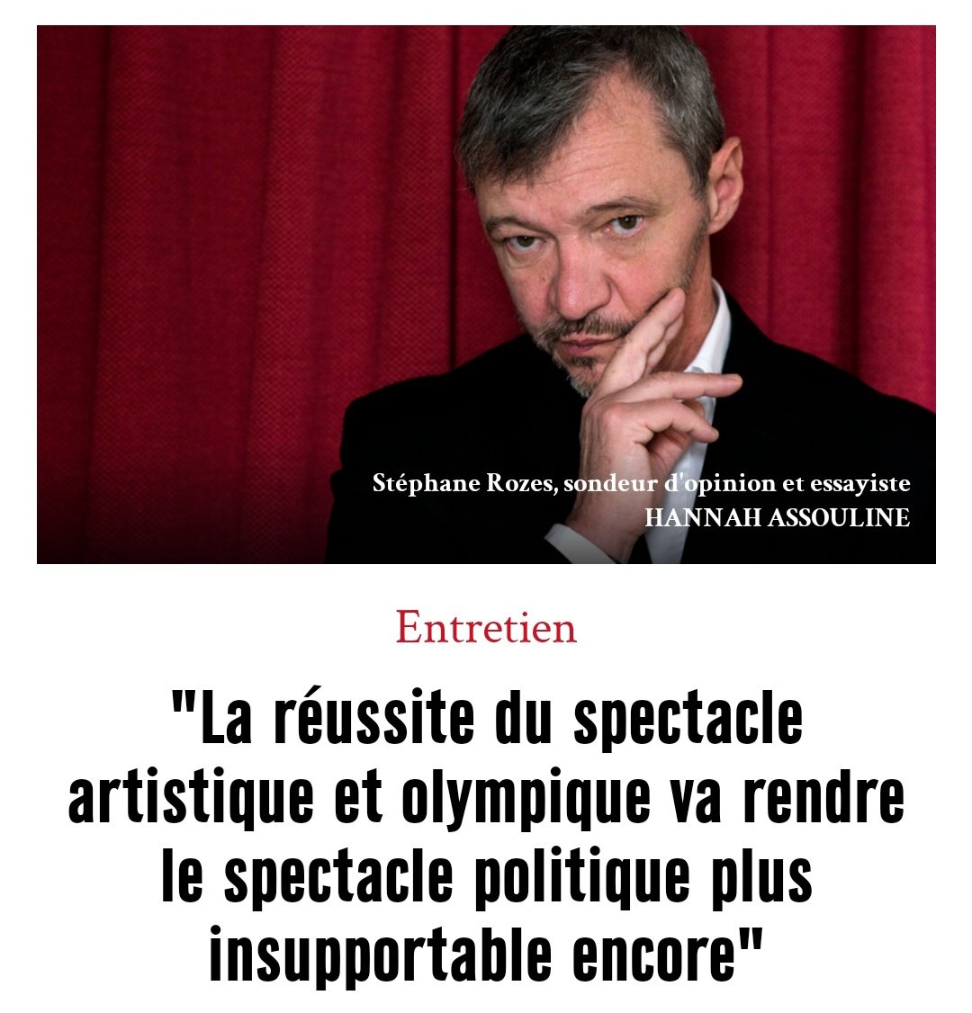 Benjamin Randow (@benjaminrandow) on Twitter photo Cette phrase de <a href="/StephaneRozes/">Stéphane Rozès</a> est très juste. J'ajouterais qu'après avoir admiré des athlètes exceptionnels de dignité et de courage pendant 2 semaines, la médiocrité générale de notre classe politique va paraître à nos yeux comme "un affreux soleil noir d'où rayonne la nuit". Cette phrase de <a href="/StephaneRozes/">Stéphane Rozès</a> est très juste. J'ajouterais qu'après avoir admiré des athlètes exceptionnels de dignité et de courage pendant 2 semaines, la médiocrité générale de notre classe politique va paraître à nos yeux comme "un affreux soleil noir d'où rayonne la nuit".