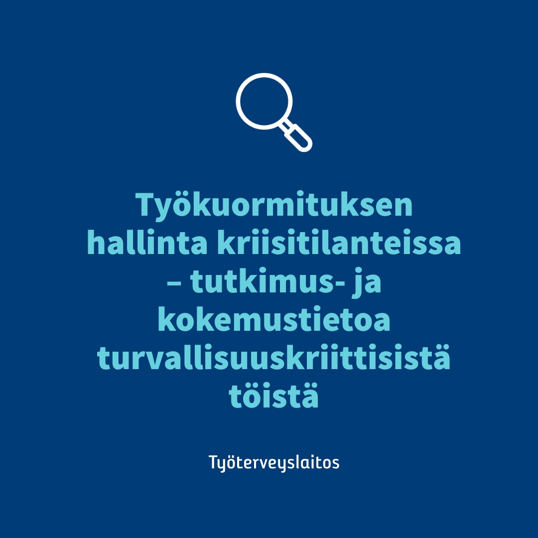 Millaisia keinoja on pelastushenkilöstön työkuormituksen hallintaan?

Pelastusalan työterveyshuollon ja työturvallisuuden ajankohtaispäivillä 18.–19.9. kuulet käytännönläheisiä esimerkkejä ja ratkaisuja. 

Varaa paikkasi nyt! <a href="/SPPL_ry/">Palopäällystöliitto</a>

#pelastusala
ttl.fi/koulutus/lahik…
