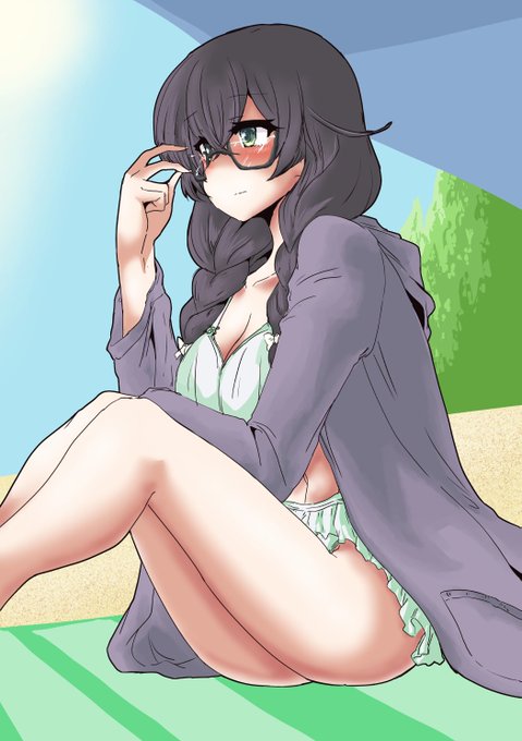 今日の日課はロングコート水着千冬ちゃんです 