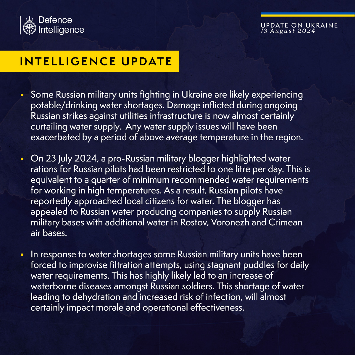 DefenceHQ's tweet photo. Latest Defence Intelligence update on the situation in Ukraine - 13 August 2024.      

Find out more about Defence Intelligence's use of language: https://t.co/Bs1ytlZr0C

#StandWithUkraine 🇺🇦 https://t.co/NlXLXajwwu