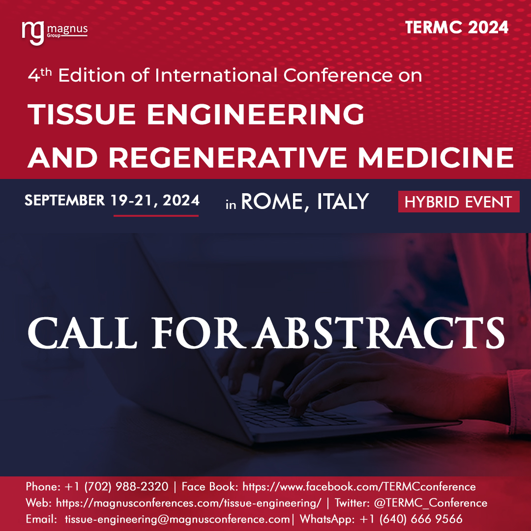 TERMCevent's tweet photo. ๐ข Present at the @TERMCevent , hosted by @magnus_group , in Rome, Italy or virtually from September 19-21, 2024.
๐: +1 (702) 988-2320
๐ฌ : +1 (640) 666-9566
๐: https://t.co/yRBhI8qpiA
๐ Submit your abstract at: https://t.co/wPLNa4eYsr
#tissueengineeringconference #TERMC2024 https://t.co/CzAdW2rKeZ
