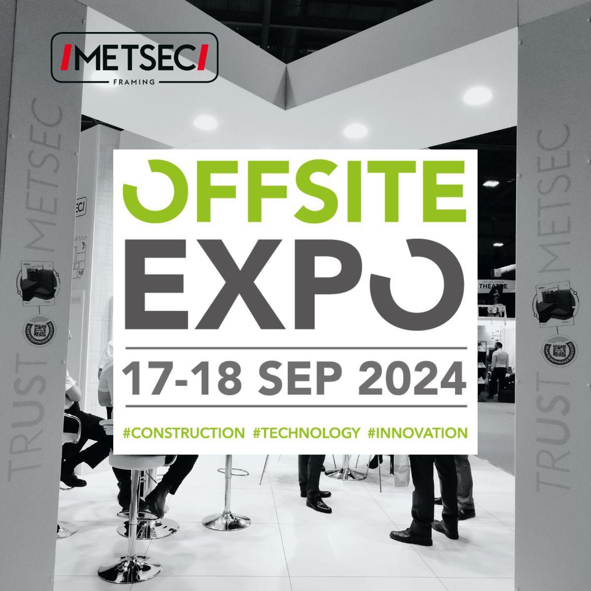 We're thrilled to be part of the Offsite Expo on 17-18 September 2024 at the Coventry Building Society Arena. 

Visit us at stand C1 to explore the latest innovations in offsite construction, including our new Metsec Decarb steel. 

#TrustMetsec #OffsiteExpo #MetsecDecarb