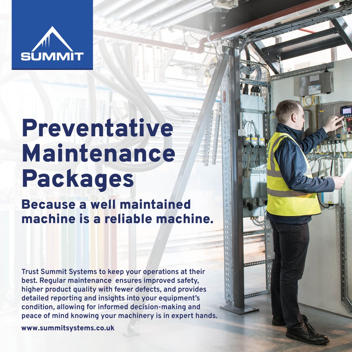 SummitSystems's tweet image. Maximise productivity with Preventative Maintenance Visits!

🔧 Minimise downtime
🔍 Enhance performance
💰 Save costs
🔒 Increase safety
👨‍🔧 Expert care

Don&apos;t wait for problems to arise - schedule your PMV today!

👉 bit.ly/3LWW1BR

#PlasticsAutomation