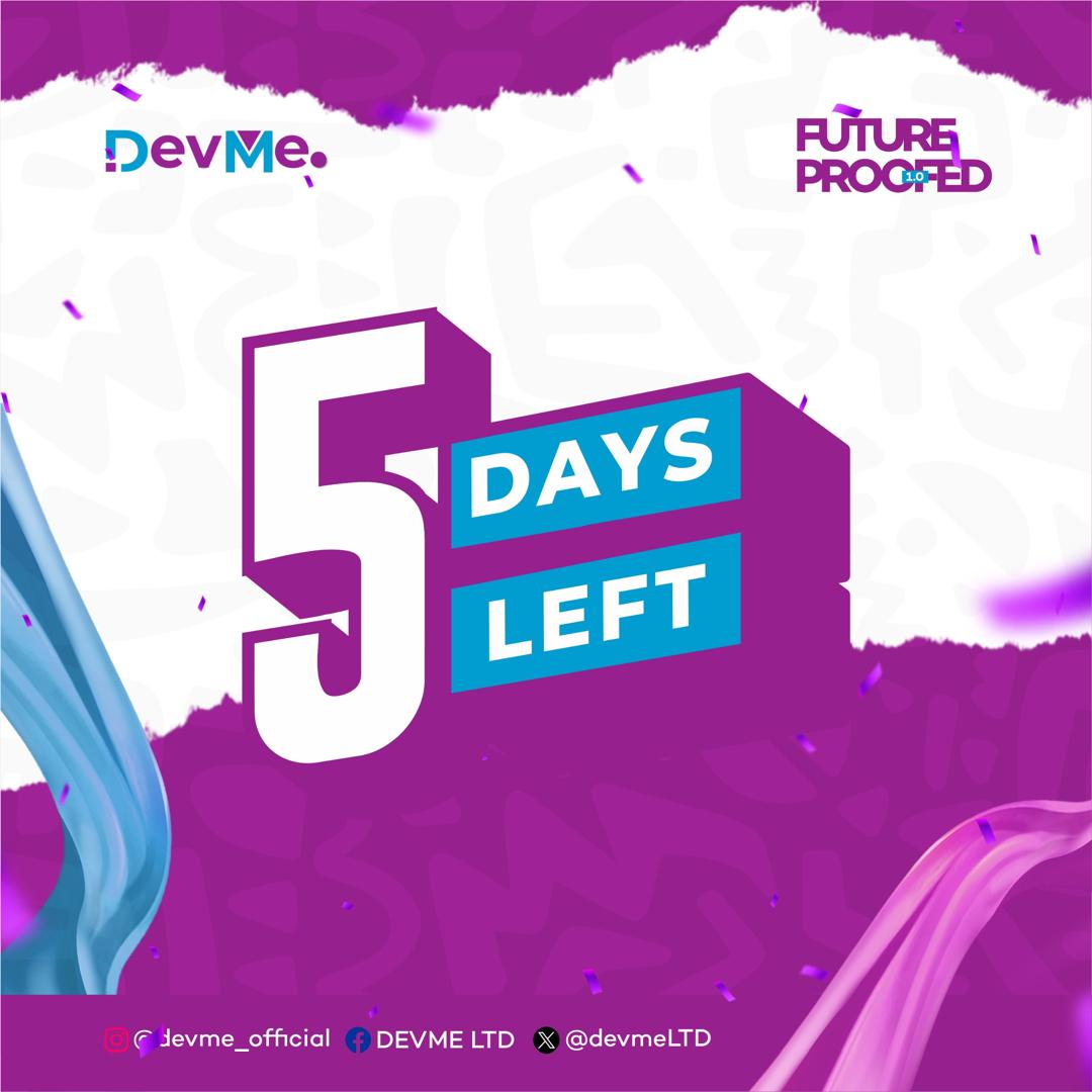 DEVMELTD's tweet photo. ⏰ The countdown is on! Just 5 days left until the big reveal. Stay tuned and get ready for what’s coming. #FutureProofed #DevMe #Countdown https://t.co/9atyzWQtPd