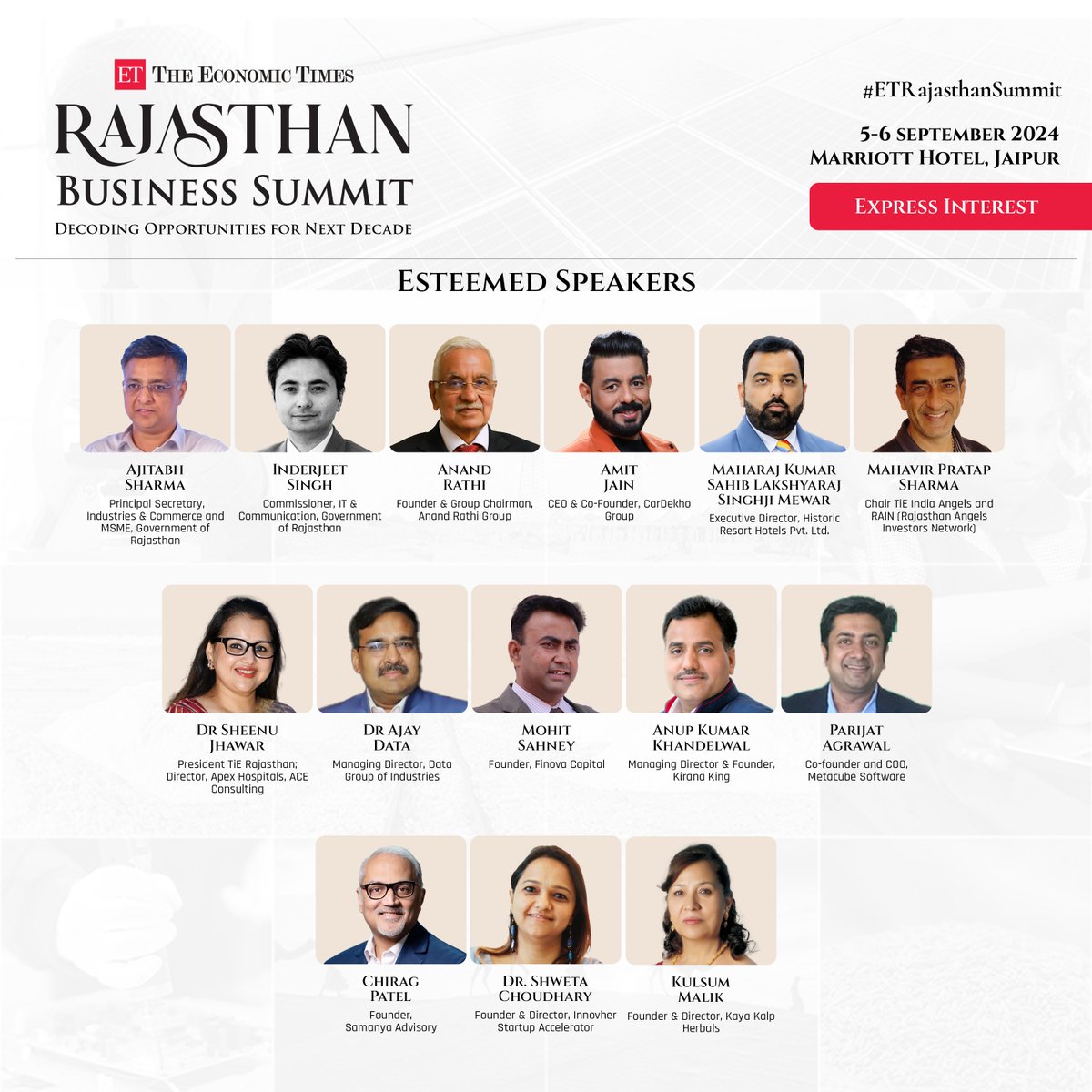 ET Brand Equity (@etbrandequity) on Twitter photo Brace yourselves for stellar additions to the #ETRajasthanSummit speaker lineup!
Register Now - bit.ly/3Va3CkB 
#ETRajasthanSummit #Rajasthan #Economic Brace yourselves for stellar additions to the #ETRajasthanSummit speaker lineup!
Register Now - bit.ly/3Va3CkB 
#ETRajasthanSummit #Rajasthan #Economic