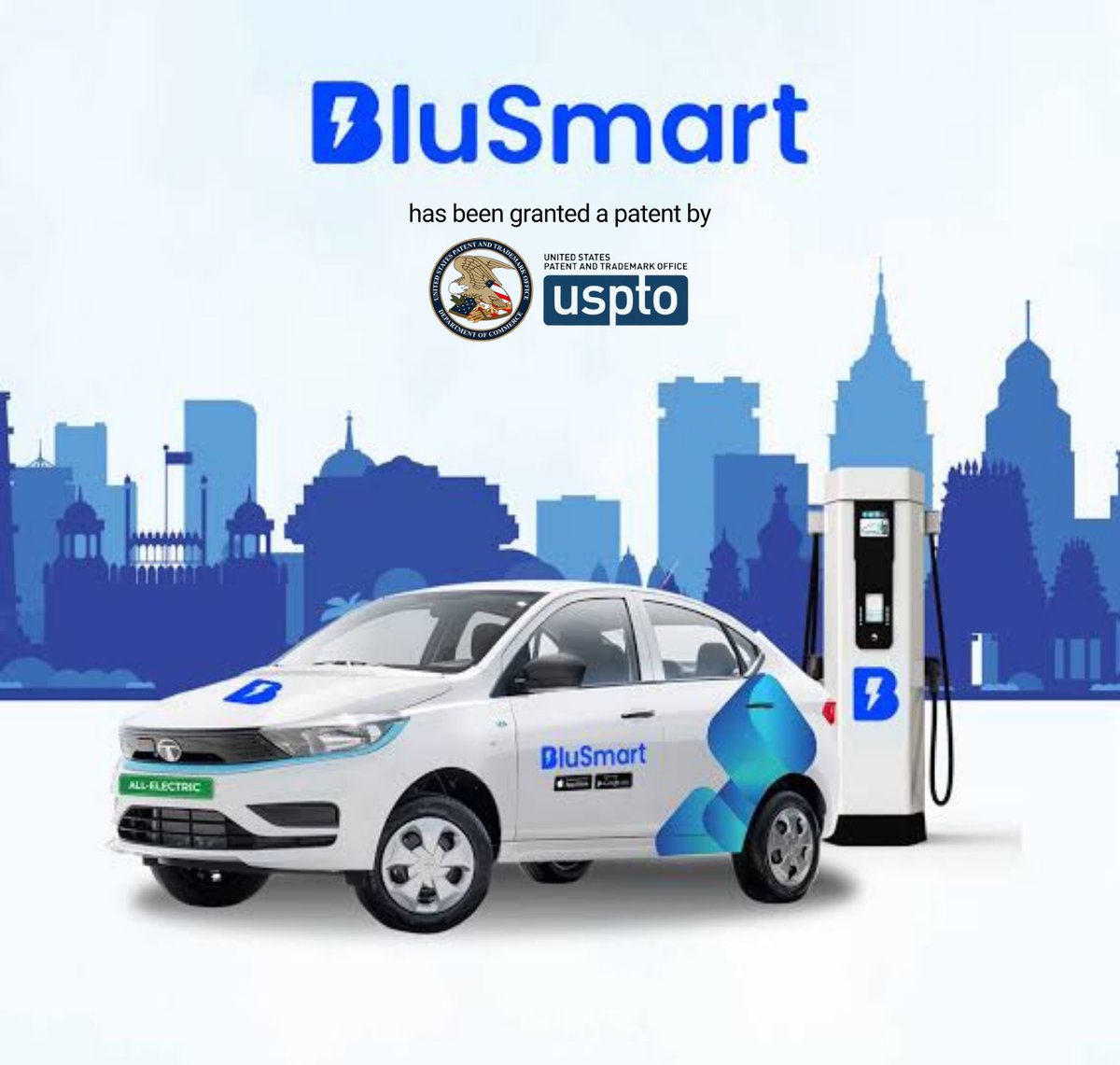 wefoundercircle's tweet photo. #PortfolioUpdate: @BluSmartIndia, has been granted a US patent for its pioneering allocation system for e-mobility by the US Patent and Trademark Office (@uspto)
https://t.co/MnHLOwTxhd
#Innovation #SustainableMobility #UrbanTransportation #WeFounderCircle #BluSmart #eMobility https://t.co/304hYgogAH