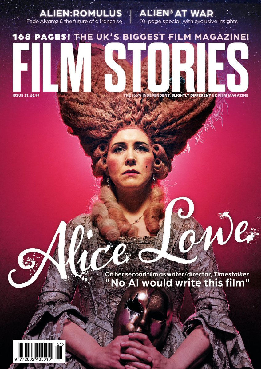 It's taken 51 issues, but I've finally got <a href="/alicelowe/">Alice Lowe</a> on the front cover of Film Stories. Could have spoken to her for a lot, lot longer: the new issue starts with a huge exclusive interview with her, and a whole lot about her new film, Timestalker...

store.filmstories.co.uk/products/film-…