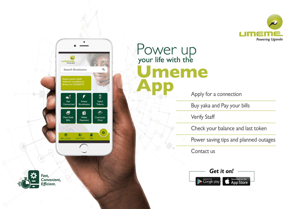 UmemeLtd's tweet photo. Stay connected, stay in control!

📥Download the UMEME App now!
📲Android - https://t.co/cu44rBdzbM
📲 IOS - https://t.co/9wZdXXM8cR

#UmemeApp #PoweringUganda https://t.co/iRBZ6abrKE