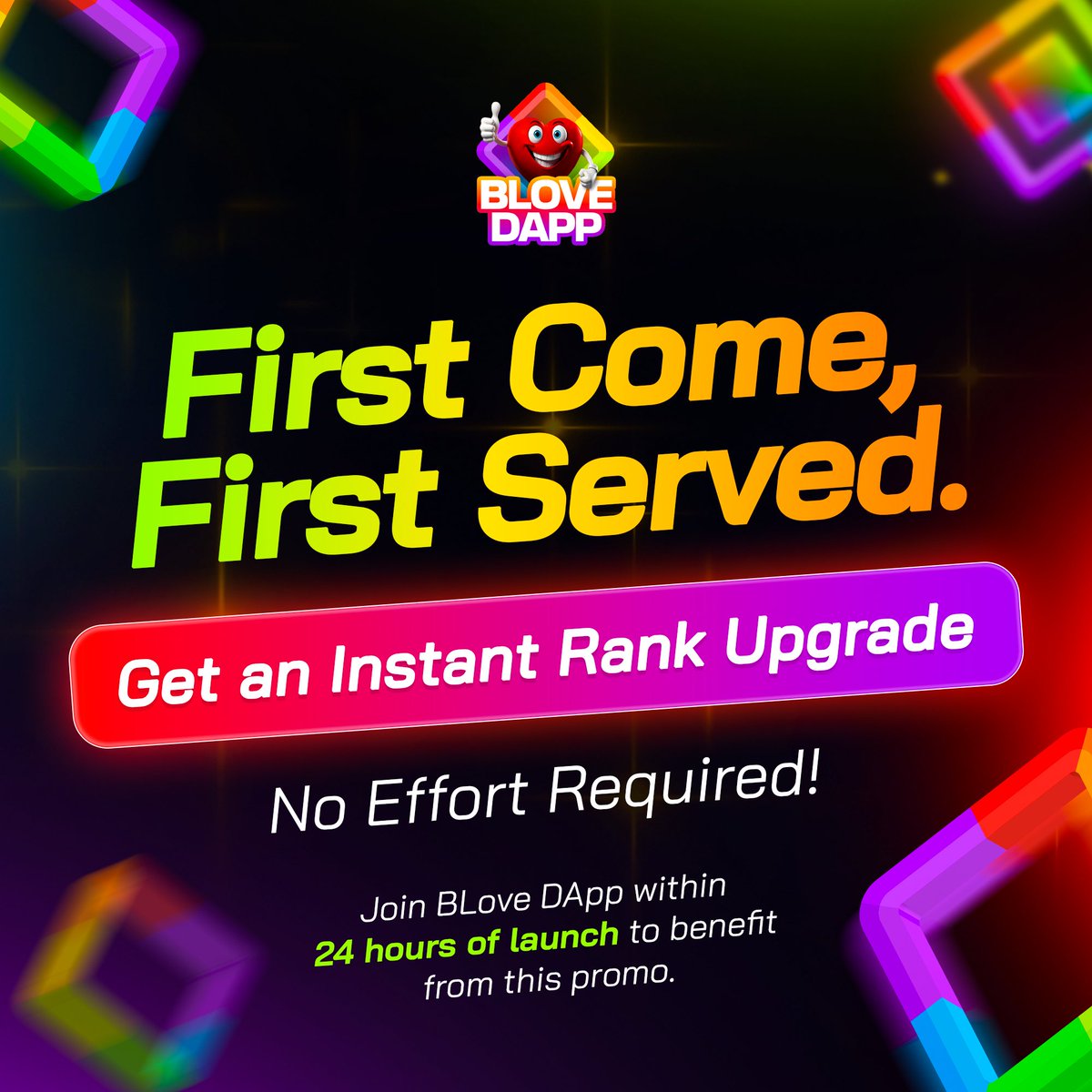 BLoveDApp's tweet photo. Time's ticking ⏰
#Firstcome, #firstserved!
Exclusive offer for early birds,
Get an instant rank upgrade with no effort required,
Join #BLoveDApp within 24 hours of launch &
jump straight from #Charmer to #SpellCaster! https://t.co/aU5MZiLonR