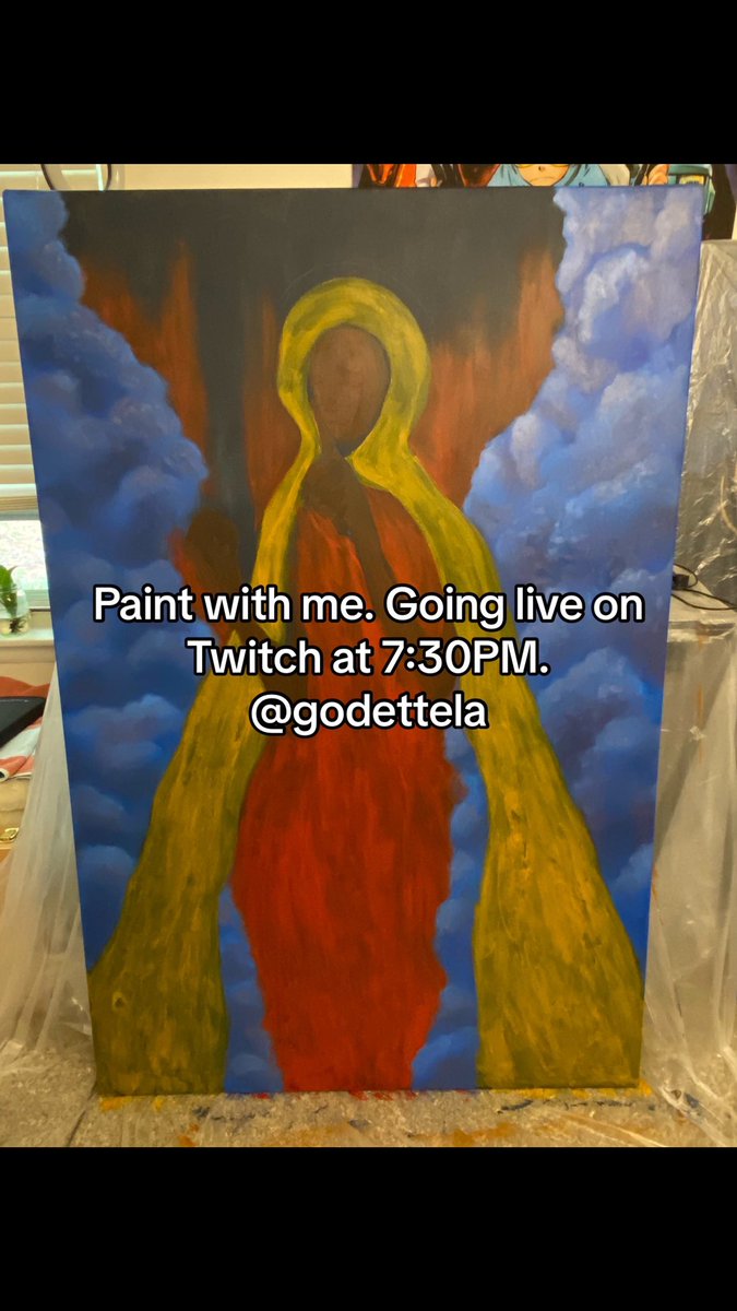 lagodette's tweet photo. Paint with me. Going live on Twitch at 7:30PM. @godettela https://t.co/xp81tN29e0
