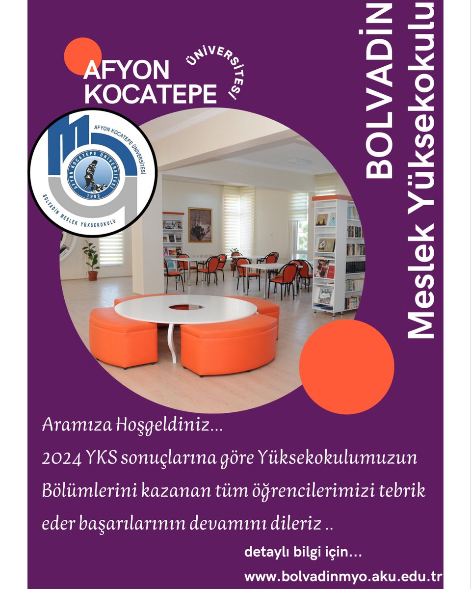 Aramıza Hoşgeldiniz...

2024 YKS sonuçlarına göre Yüksekokulumuzun Bölümlerini kazanan tüm öğrencilerimizi tebrik eder başarılarının devamını dileriz ..

Kayıt ve Gerekli Bilgi için...
sosyal medya hesaplarımızı ve internet sitemizi takip etmeyi unutmayın.

<a href="/bolvadinmyoaku/">Bolvadin Meslek Yüksekokulu</a>