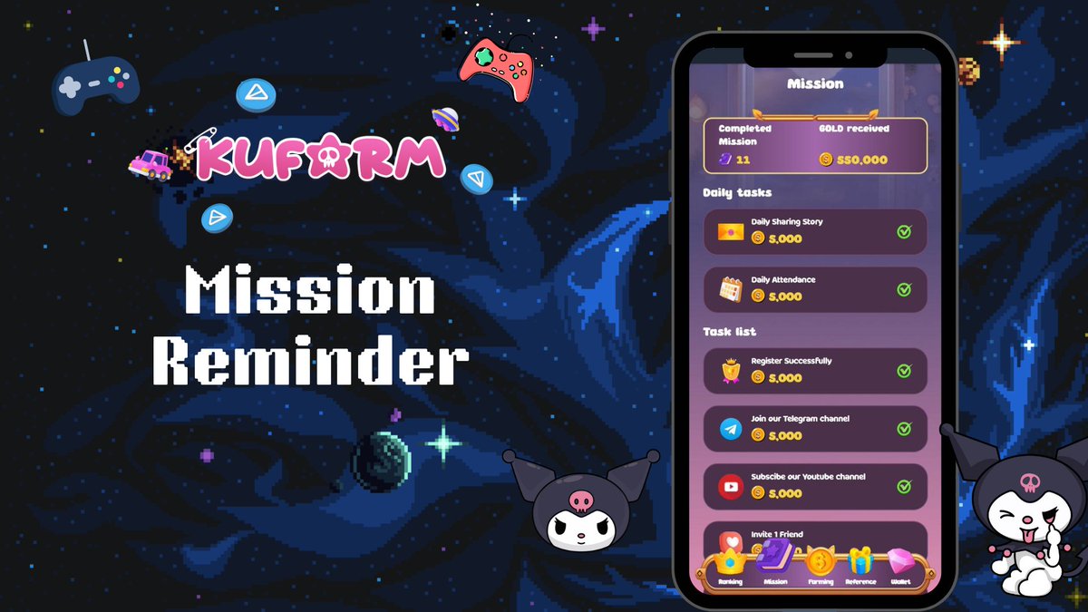KuGame_Official's tweet photo. 🥳Friendly Reminder!
Don't miss out on completing your tasks under the Mission Button. Earn tons of gold, which can be converted to KUF Tokens every week.
🔥It's time to boost your gold farming!
#GoldFarming #KUFtokens #TelegramGame #WinBig #FarmToEarn #btc #eth #ton
🌐 Our Social Media :
- Youtube: https://t.co/pOACtogGN6
- Twitter: https://t.co/BPy0vmz6jH
- Tiktok: https://t.co/YjwsDLIjmv
- Facebook: https://t.co/yBHt2QXX2x
- Telegram : https://t.co/0okL0eyhDG
- CMC : https://t.co/zmlFtBd8E1
