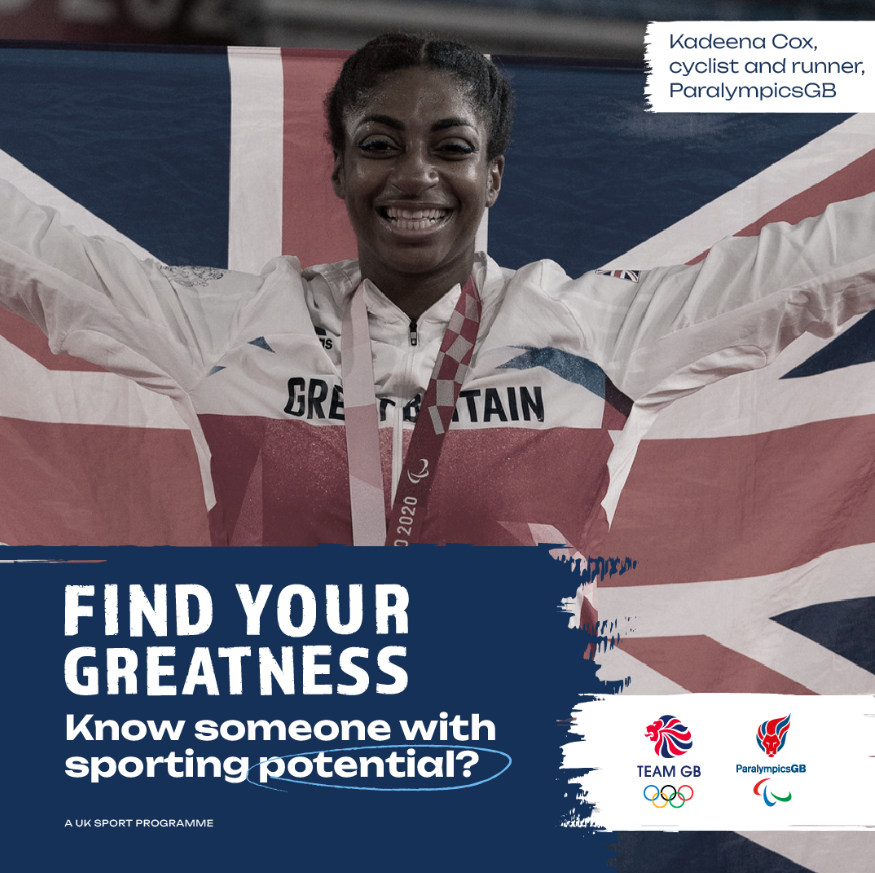Are you a teacher or coach of sporty and active 16-24 year olds?

Help them unleash their potential and find their greatness - they might even become the <a href="/TeamGB/">Team GB</a> or <a href="/ParalympicsGB/">ParalympicsGB</a> athletes of the future!

Find out more: findyourgreatness.co.uk