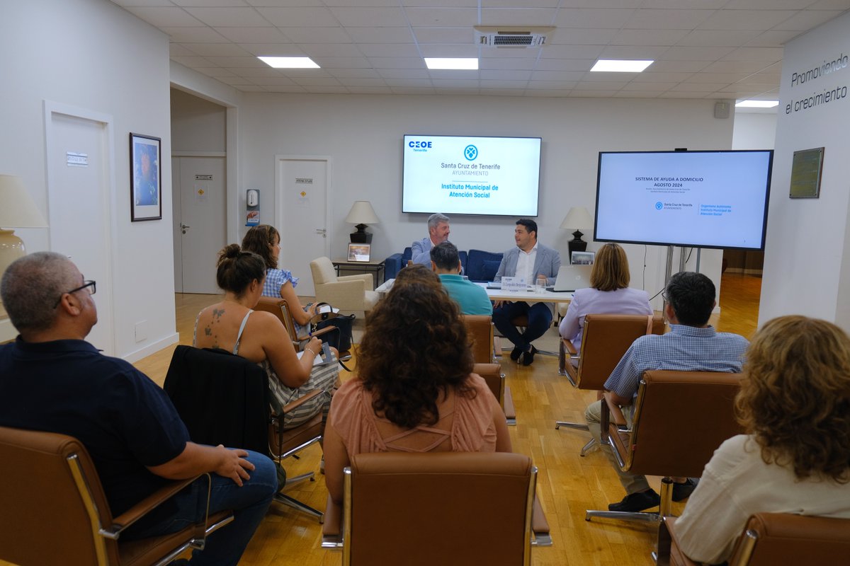 Hoy la sede de esta Confederación acogió la presentación del nuevo sistema de ayuda a domicilio del IMAS por parte de <a href="/lbenjumea/">Leo Benjumea</a>, consejero delegado del Organismo Autónomo de <a href="/santacruz_ayto/">Ayuntamiento de Santa Cruz de Tenerife</a>, quien puso en conocimiento la actual búsqueda de empresas.

NdP: ow.ly/FXkk50SWEax