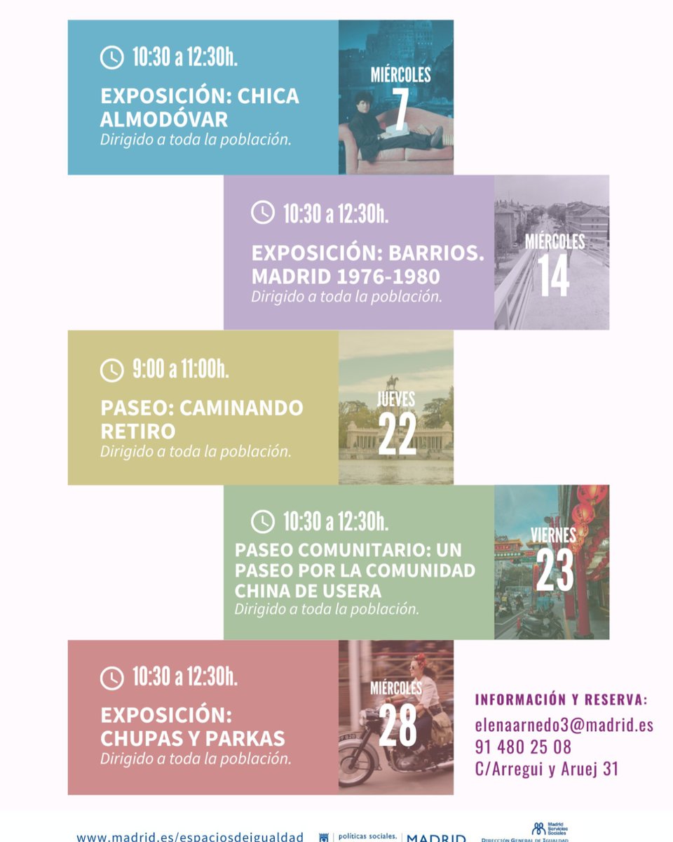 Andecha. Participación y Trabajo Comunitario (@equipoandecha) on Twitter photo 🌻🌞Estamos en verano y para las que estamos en Madrid, está disponible la programación del mes de agosto del EI Elena Arnedo Soriano. Cargadita de actividades refrescantes. 🍹🚿
🚺+ INFO: elenaarnedo3@madrid.es
// 91 480 25 08
¡¡HORARIO AGOSTO!!: 8-16h 🌻🌞Estamos en verano y para las que estamos en Madrid, está disponible la programación del mes de agosto del EI Elena Arnedo Soriano. Cargadita de actividades refrescantes. 🍹🚿
🚺+ INFO: elenaarnedo3@madrid.es
// 91 480 25 08
¡¡HORARIO AGOSTO!!: 8-16h