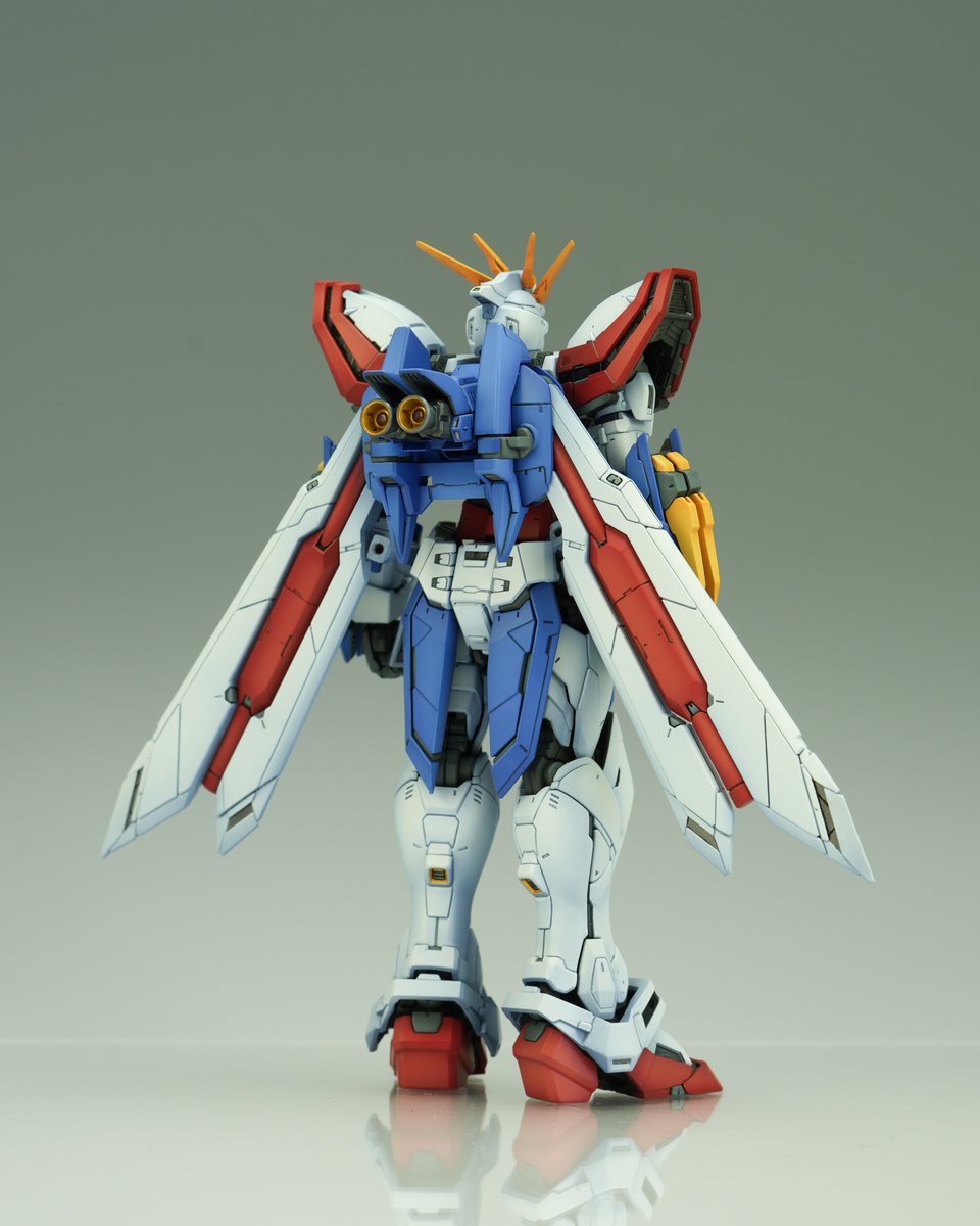 mokeitau's tweet photo. （タッチアップと墨入れを残して丸2年放置してしまった）
RG ゴッドガンダムがようやく完成㊗
偶然にも2年前の今日が発売日
 #ガンプラ #Gガンダム30周年 https://t.co/PjTn96VHIr