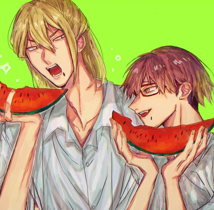 高校生たち、スイカよ～～～ #忘却バッテリーFA