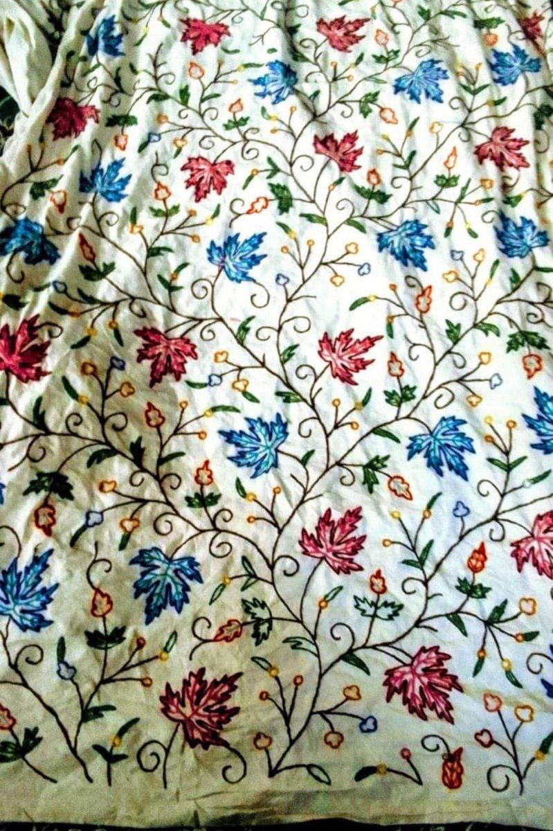 Anhad runs a village centre in a small village Khumriyal in Kupwara, Kashmir . The rural women have started producing cushion covers, bed covers, curtains with Crewel embroidery . 

Products: 
12x12 inch cushion cover 
16x16 inch cushion cover
Table covers 
Bed cover
Curtains