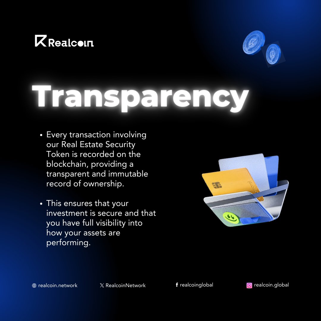 RealcoinNetwork's tweet photo. 📷 Realcoin Global’s Real Estate Security Token makes cross-country real-estate investment easy with no entry barrier! 

#Realcoin #RCT #RWA #RWP https://t.co/auPls7K8ES