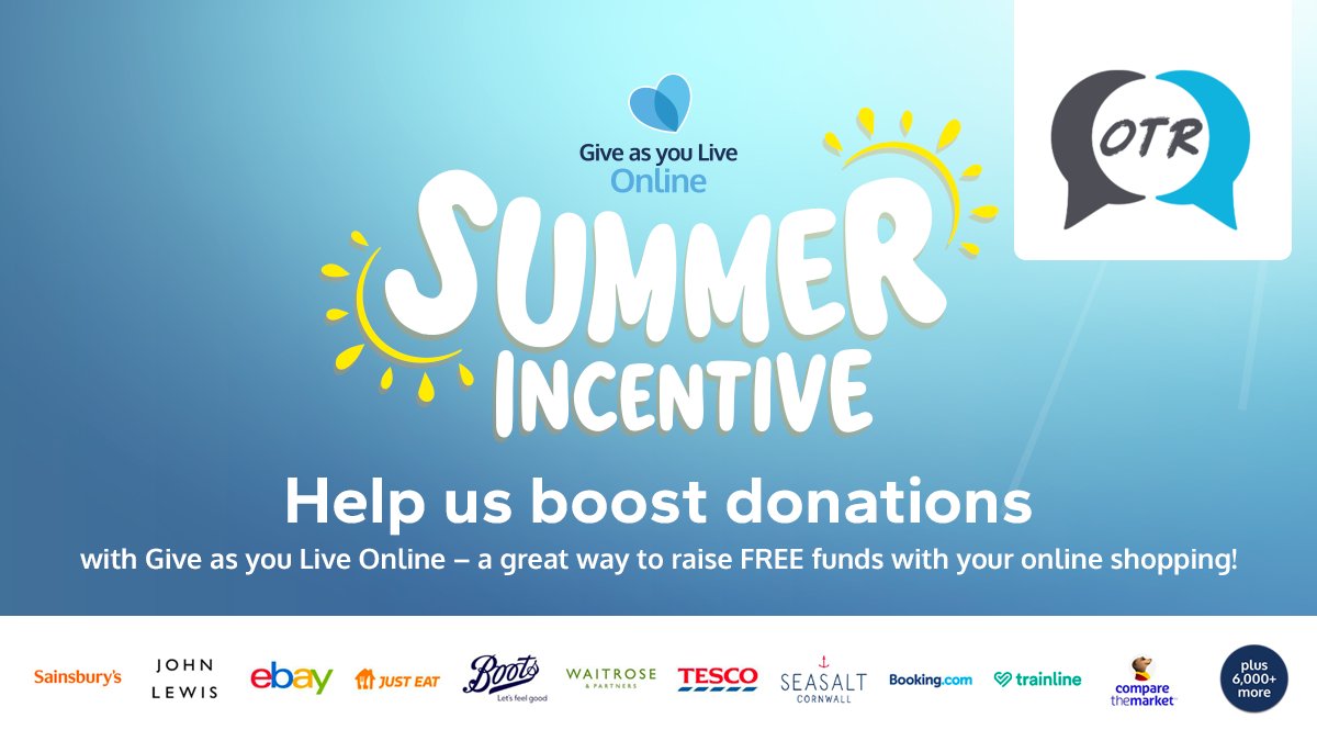 Help us reach our summer fundraising goals with your everyday online shopping! It only takes 2 minutes to join @GiveasyouLive, so start raising FREE donations today! 
Follow this link to join: giveasyoulive.com/join/off-the-r…