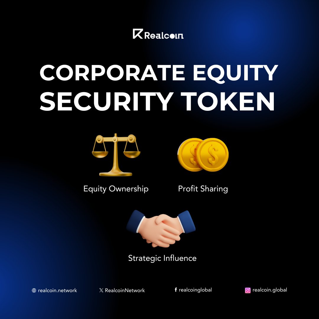 RealcoinNetwork's tweet photo. 📷 With Realcoin Global’s Corporate Equity Security Token you’re not just investing in a product; you’re investing in the success of an entire company.
#Realcoin #RCT #RWA #RWP https://t.co/6d7xn1P4Ef
