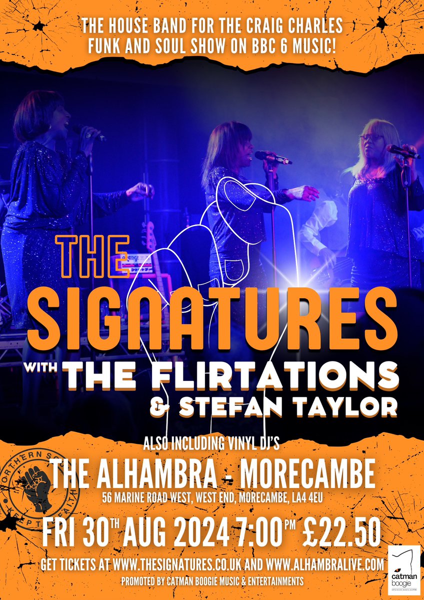 We will be performing with the AMAZING The Signatures, Northern Soul Live and the wonderful @stef_gack on Fri 30th August 2024 at the <a href="/AlhambraLive/">Alhambra Live</a> To book your tickets just click the link below and see you there for a GREAT night of music an dance.
thesignatures.co.uk/event-details-…