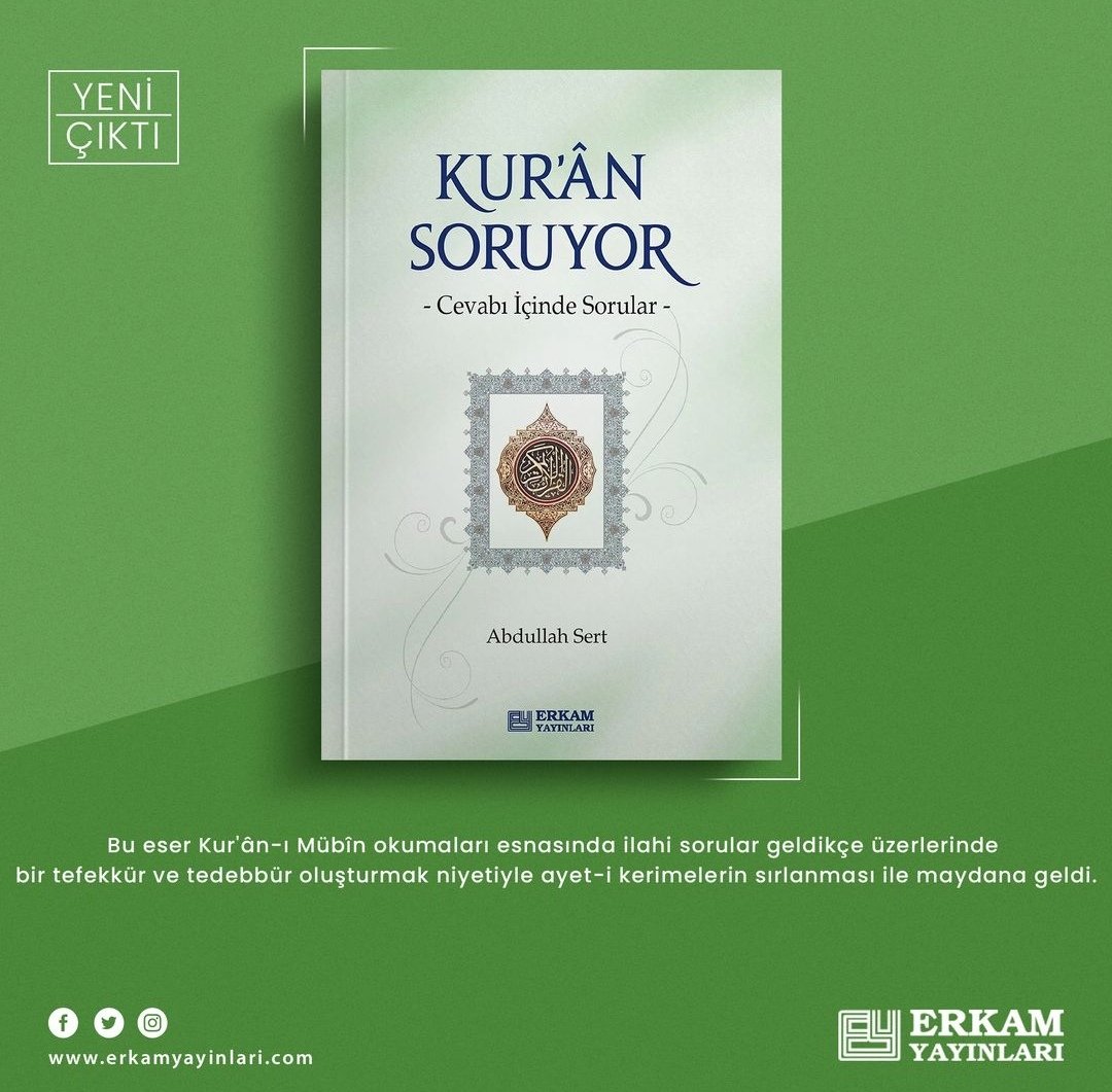 DgGkmen's tweet photo. Kur'an Soruyor - Abdullah Sert

Bu eser Kur'ân-ı Mübîn okumaları esnasında ilahi sorular geldikçe üzerlerinde bir tefekkür ve tedebbür oluşturmak niyetiyle ayet-i kerimelerin sırlanması ile maydana geldi. https://t.co/Tgq9HrKfpR