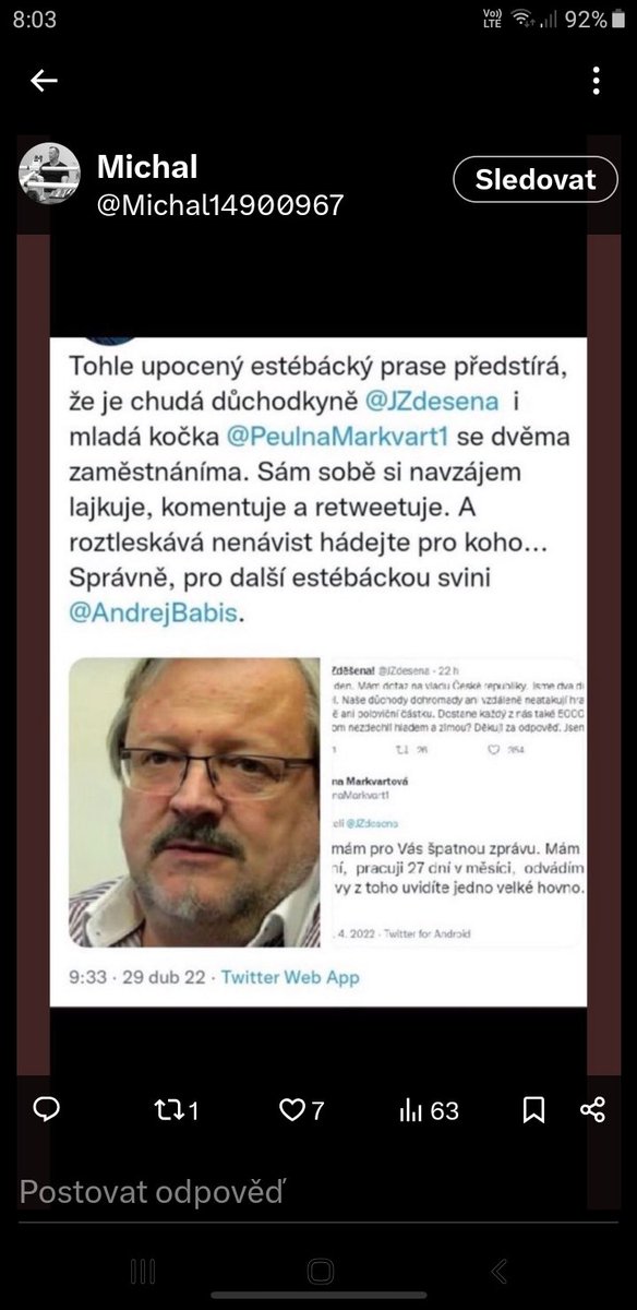 AlenaSplavcova's tweet photo. @JZdesena @P_Fiala @AndrejBabis @vlvalek @strakovka Zalez šmejde https://t.co/284wj5Pdxe