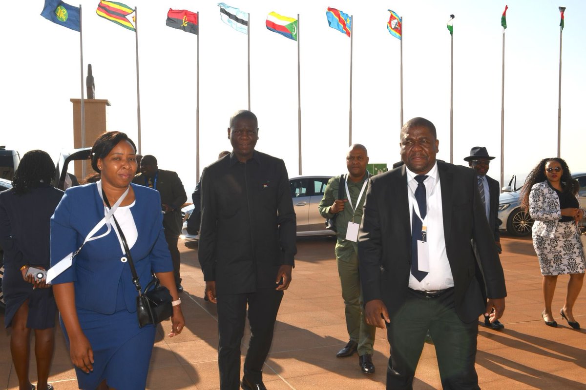 DIRCO_ZA's tweet photo. TODAY | The Minister of International Relations and Cooperation, Mr Ronald Lamola, is in Harare, Republic of Zimbabwe, to participate in the meeting of the SADC Council of Ministers taking place ahead of the 44th Ordinary Summit of SADC Heads of State and Government. 

#SADC https://t.co/ZXfRmY5Kqp
